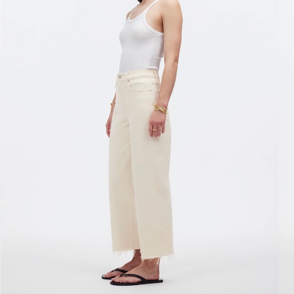 Madewell The Perfect Vintage Wide-Leg Crop Jean in Vintage Canvas Cream - Picture 3 of 12